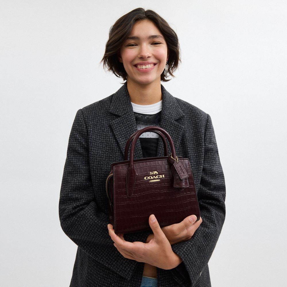 COACH®,SAC FOURRE-TOUT ANDREA,Cuir de fantaisie,Or/Merlot,Detail View