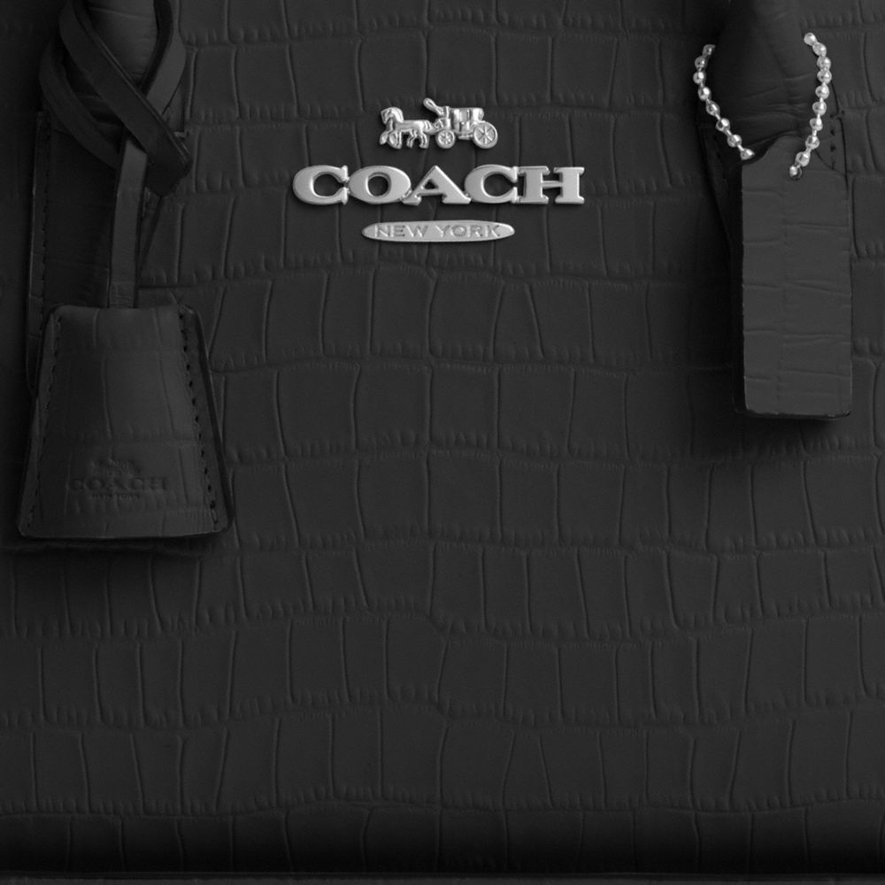 COACH®,SAC FOURRE-TOUT ANDREA,Cuir de fantaisie,Argent/Noir