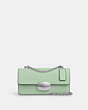 COACH®,ELIZA FLAP CROSSBODY BAG,Leather,Small,Silver/Pale Green,Front View