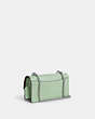 COACH®,ELIZA FLAP CROSSBODY BAG,Leather,Small,Silver/Pale Green,Angle View
