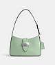 COACH®,ELIZA SHOULDER BAG,Leather,Medium,Silver/Pale Green,Front View