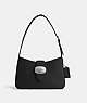 COACH®,ELIZA SHOULDER BAG,Leather,Medium,Silver/Black,Front View