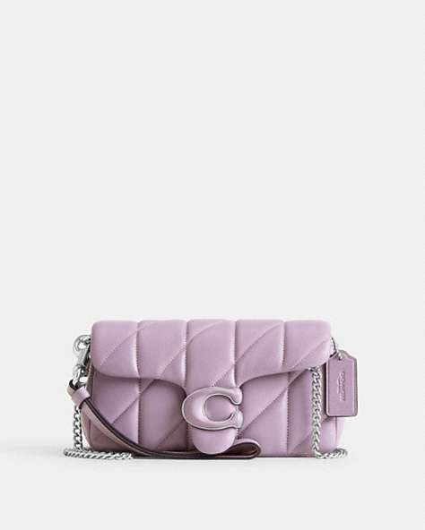 COACH®,TABBY CROSSBODY WRISTLET WITH PILLOW QUILTING,Mini,Buy Now,Silver/Soft Purple,Front View