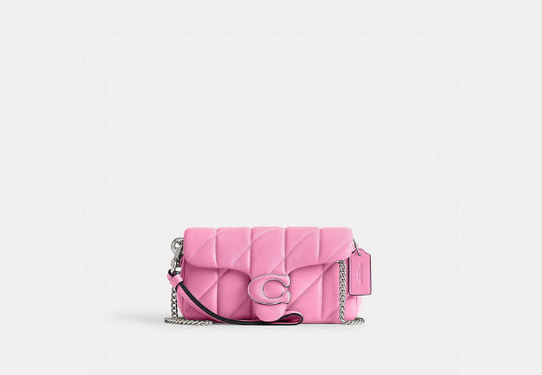 COACH®,TABBY CROSSBODY WRISTLET WITH PILLOW QUILTING,Mini,Buy Now,Silver/Vivid Pink,Front View