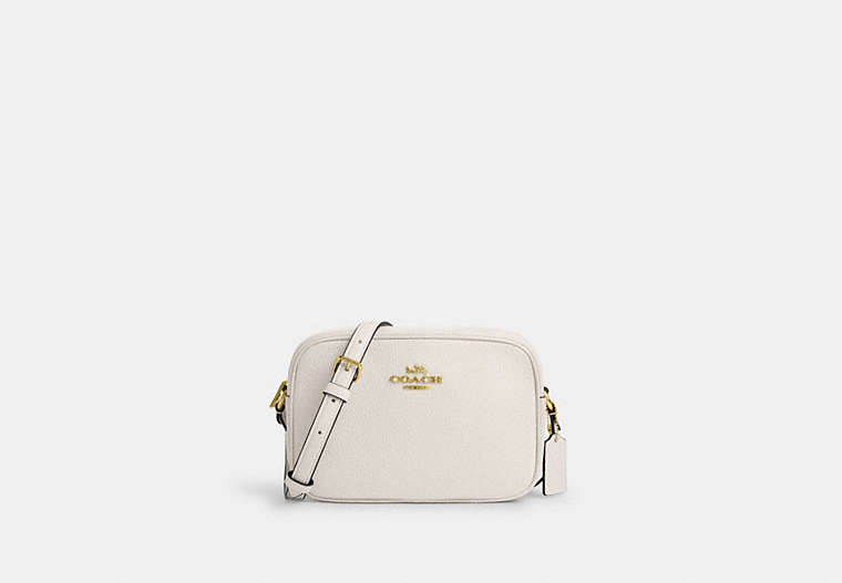 COACH®,JAMIE CAMERA BAG,Leather,Medium,Gold/Chalk,Front View
