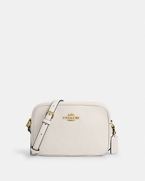 COACH®,JAMIE CAMERA BAG,Leather,Medium,Gold/Chalk,Front View