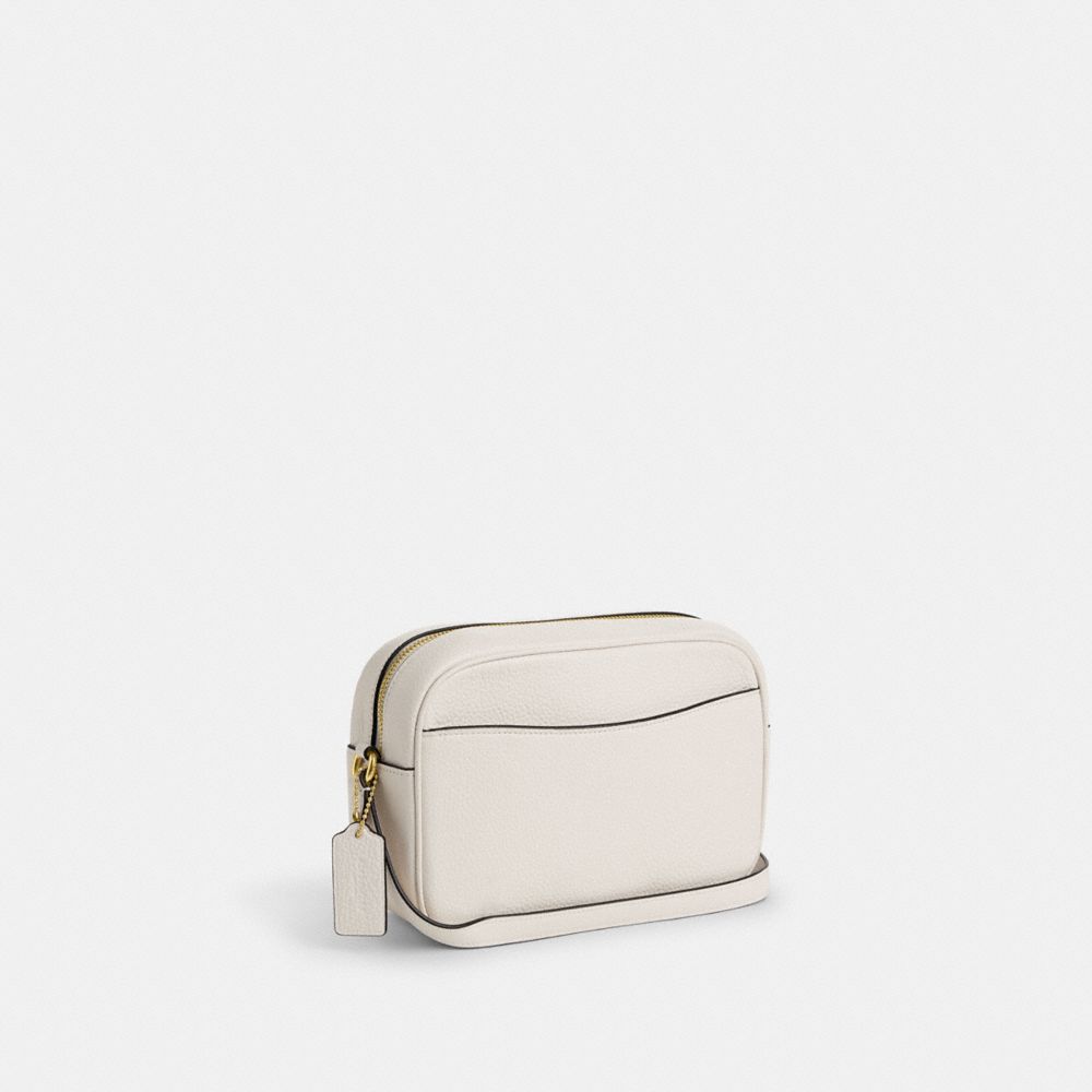 COACH®,JAMIE CAMERA BAG,Pebbled Leather,Gold/Chalk,Angle View