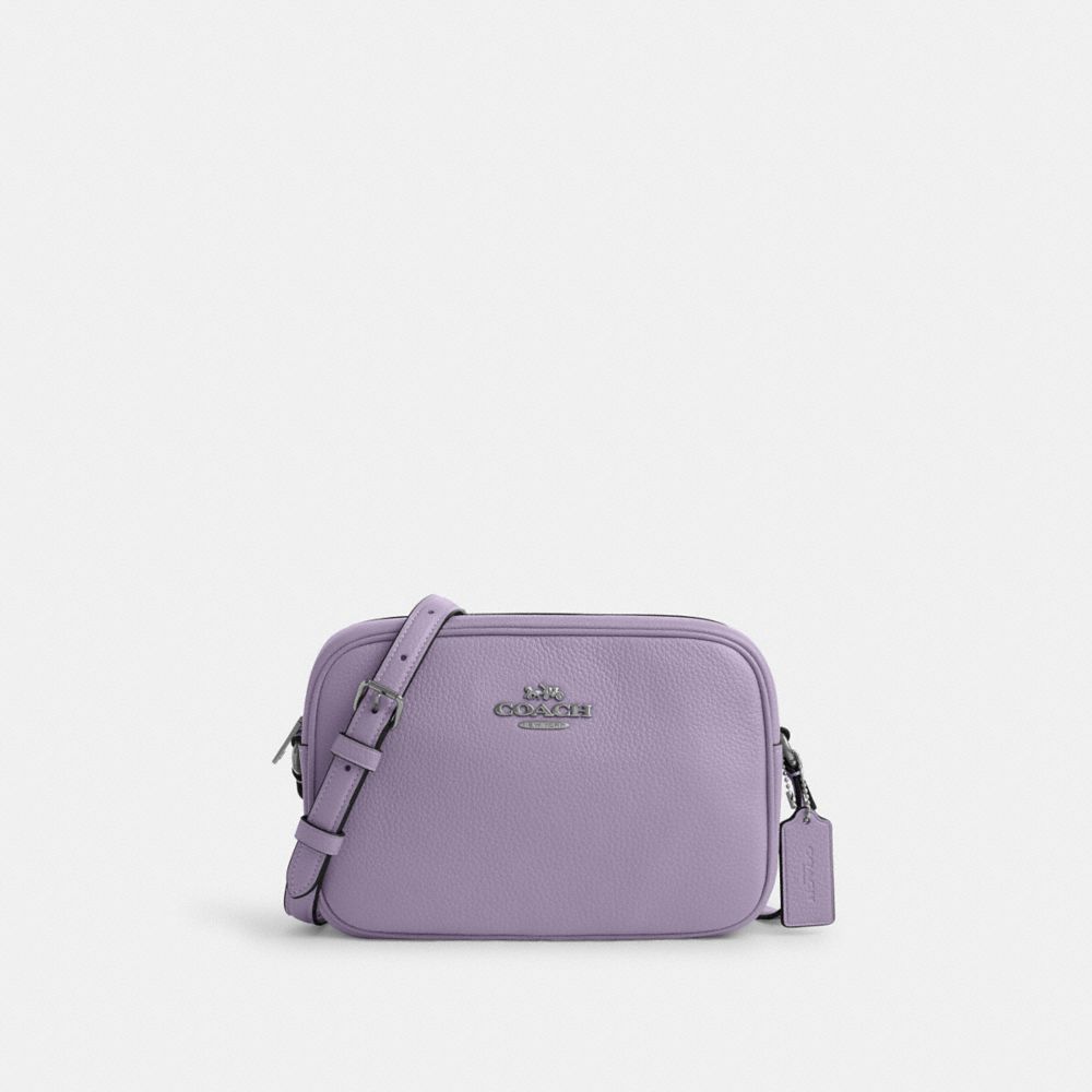 COACH®,SAC POUR APPAREIL PHOTO JAMIE,Cuir,Argent/Violet pâle,Front View