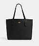 COACH®,CITY TOTE BAG,Leather,Gold/Black,Front View