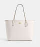 COACH®,CITY TOTE BAG,Leather,X-Large,Gold/Chalk,Front View