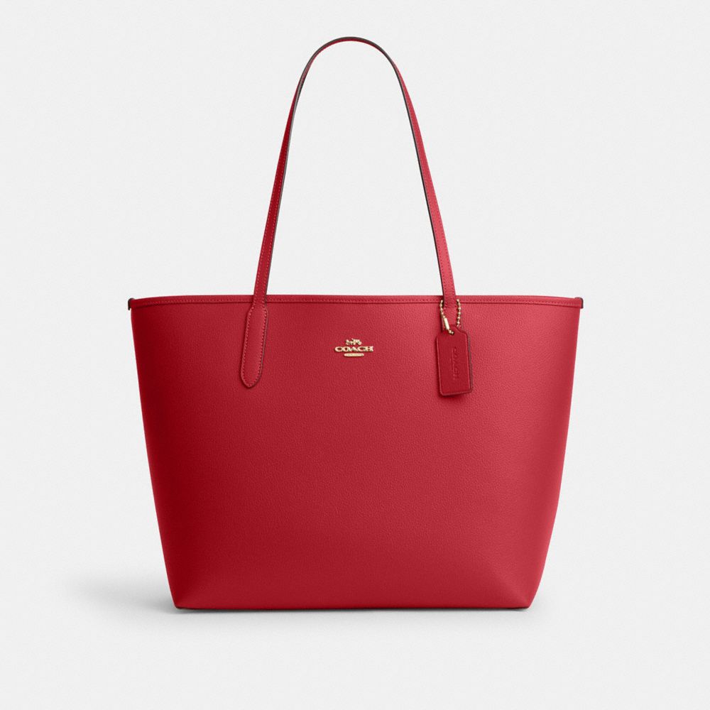 COACH®,City Tote Bag,Leather,Tote,Logo,Casual,,Front View