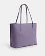 COACH®,CITY TOTE BAG,Leather,Silver/Light Violet,Angle View