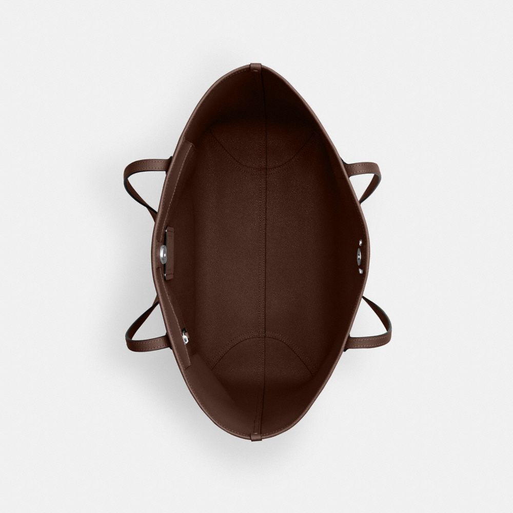 COACH®,City Tote Bag,Leather,Tote,Logo,Casual,Brown,Inside View,Top View