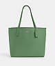 COACH®,CITY TOTE BAG,Leather,Silver/Soft Green,Front View
