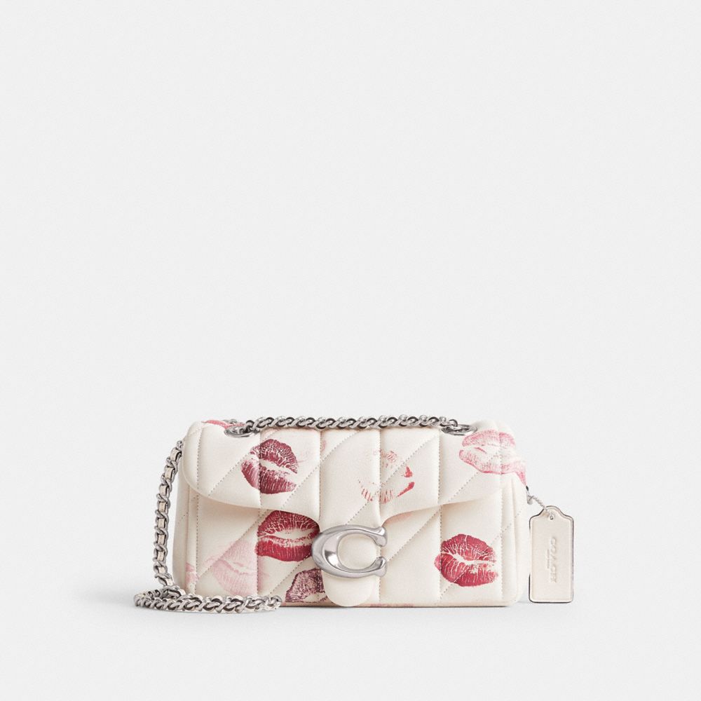 COACH®,TABBY SHOULDER BAG 20 WITH QUILTING AND LIP PRINT,Nappa leather,Small,Buy Now,Silver/Chalk Multi,Front View