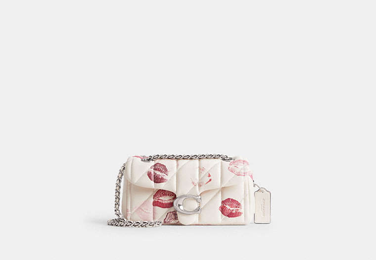 COACH®,TABBY SHOULDER BAG 20 WITH QUILTING AND LIP PRINT,Nappa leather,Small,Buy Now,Silver/Chalk Multi,Front View