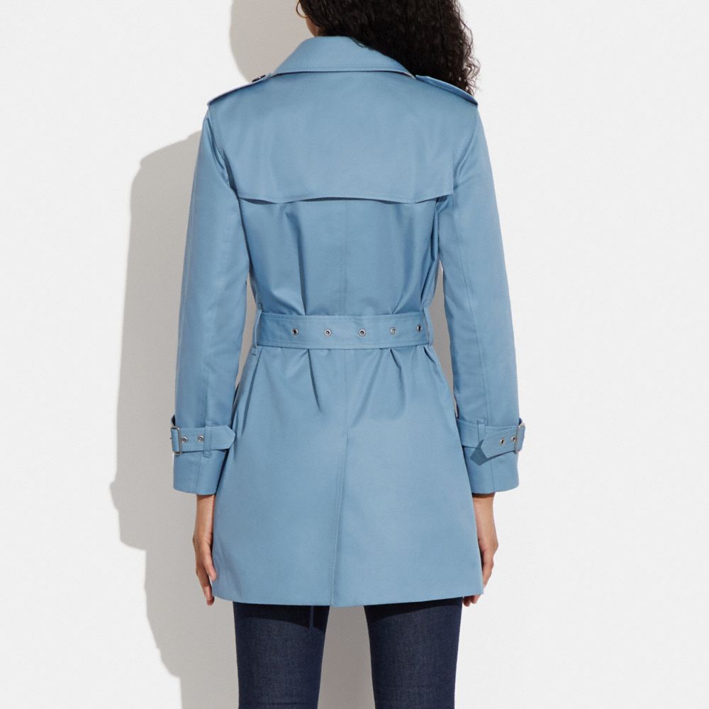 COACH®,ソリッド ミッド トレンチ,ジャケット&コート,ｼｬﾝﾌﾞﾚｰ