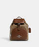 COACH®,PACE BACKPACK IN SIGNATURE CANVAS,pvc,Medium,Silver/Khaki/Saddle,Front View