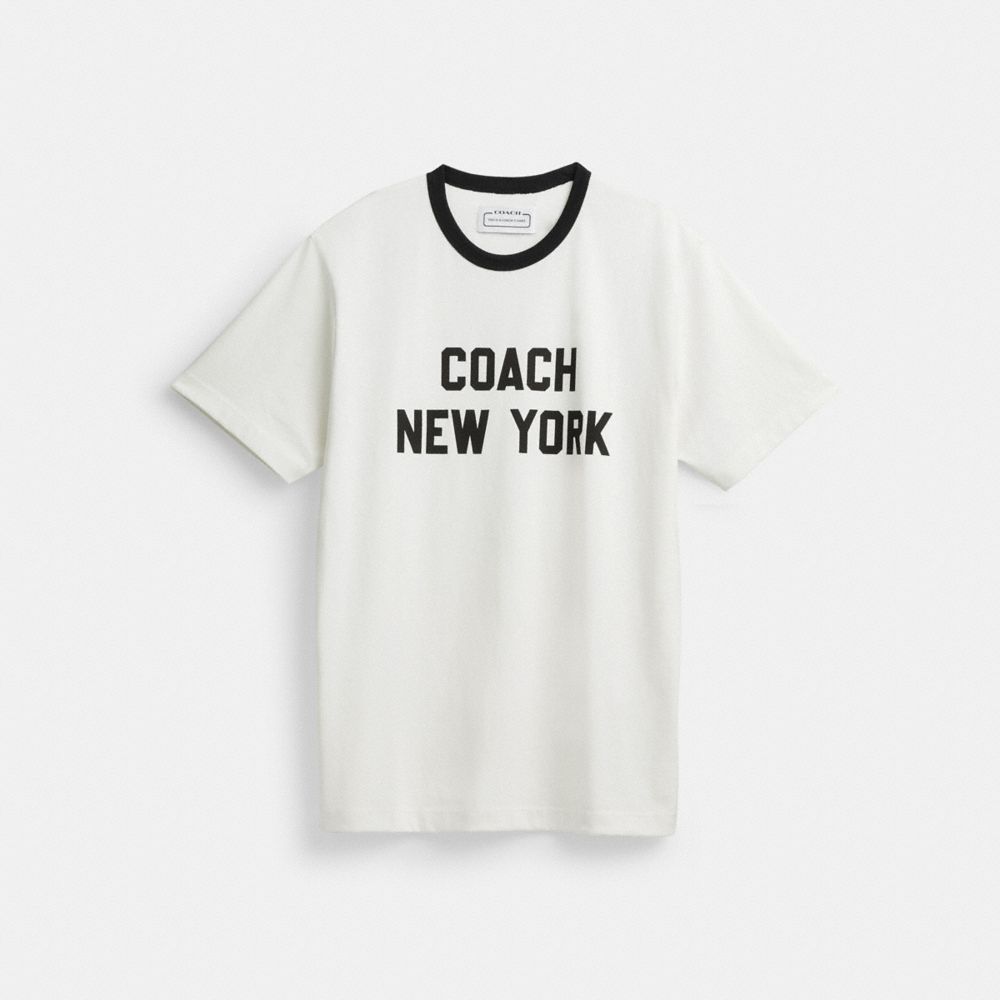 COACH®,NEW YORK T-SHIRT,White,Front View image number 0