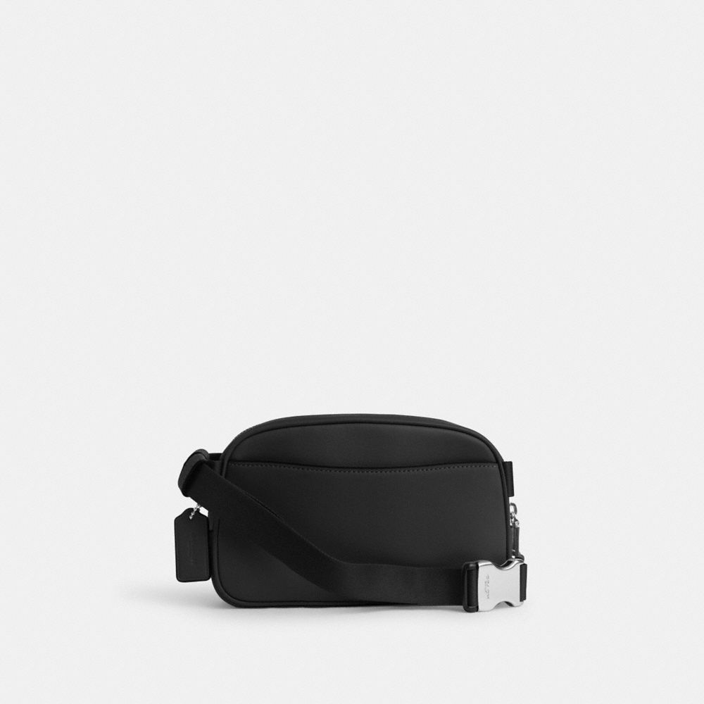 COACH®,SAC CEINTURE PACE,Cuir lisse,Argenté/Noir,Back View