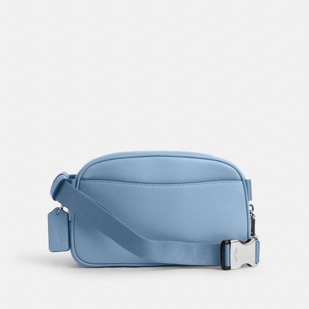 COACH®,PACE BELT BAG,Smooth Leather,Small,Silver/Cornflower/Field Flora,Back View