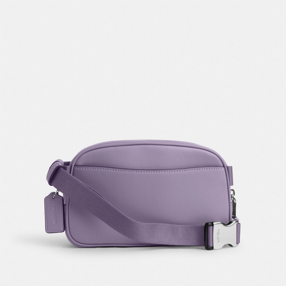 COACH®,PACE BELT BAG,Smooth Leather,Small,Silver/Light Violet,Back View