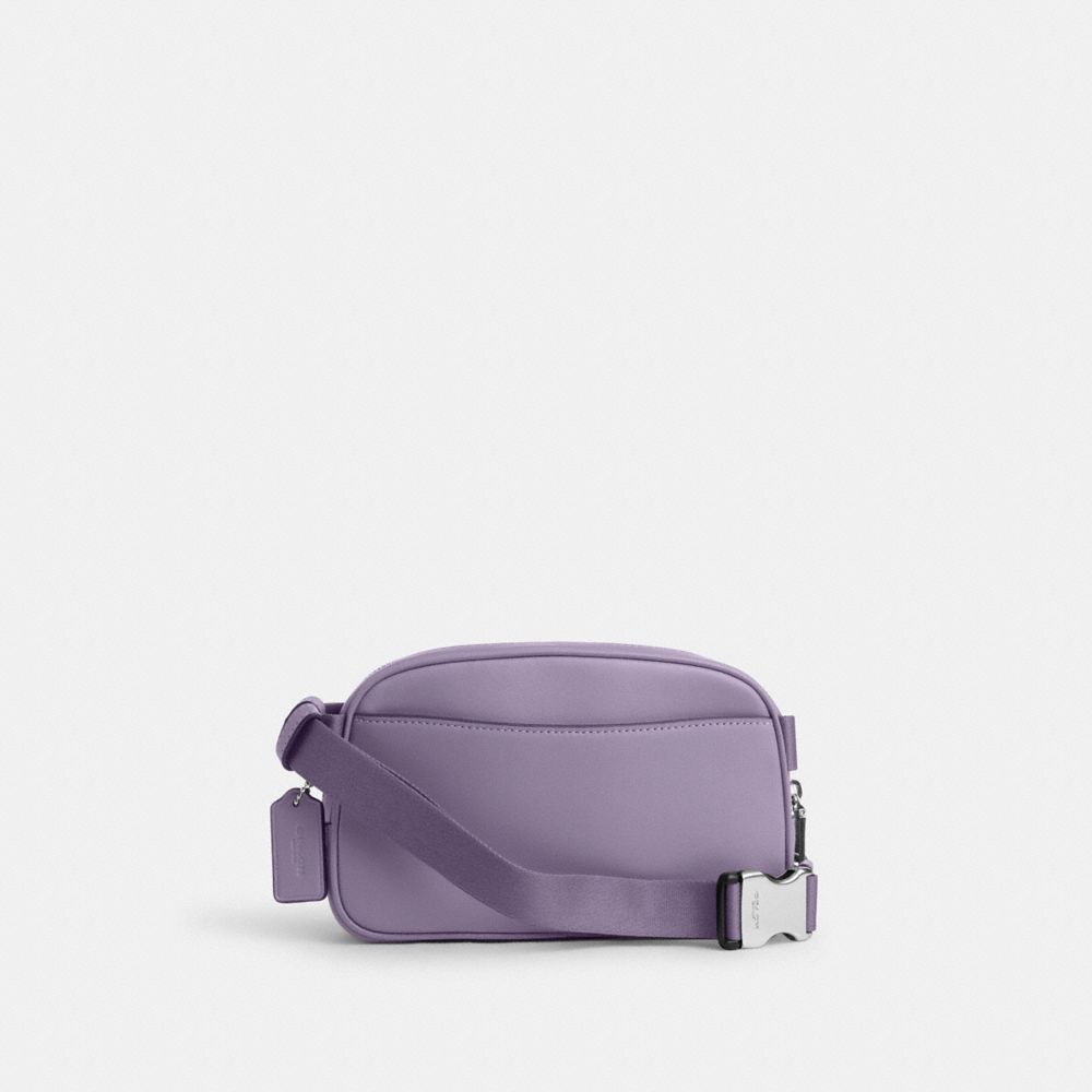 COACH®,PACE BELT BAG,Smooth Leather,Small,Silver/Light Violet,Back View