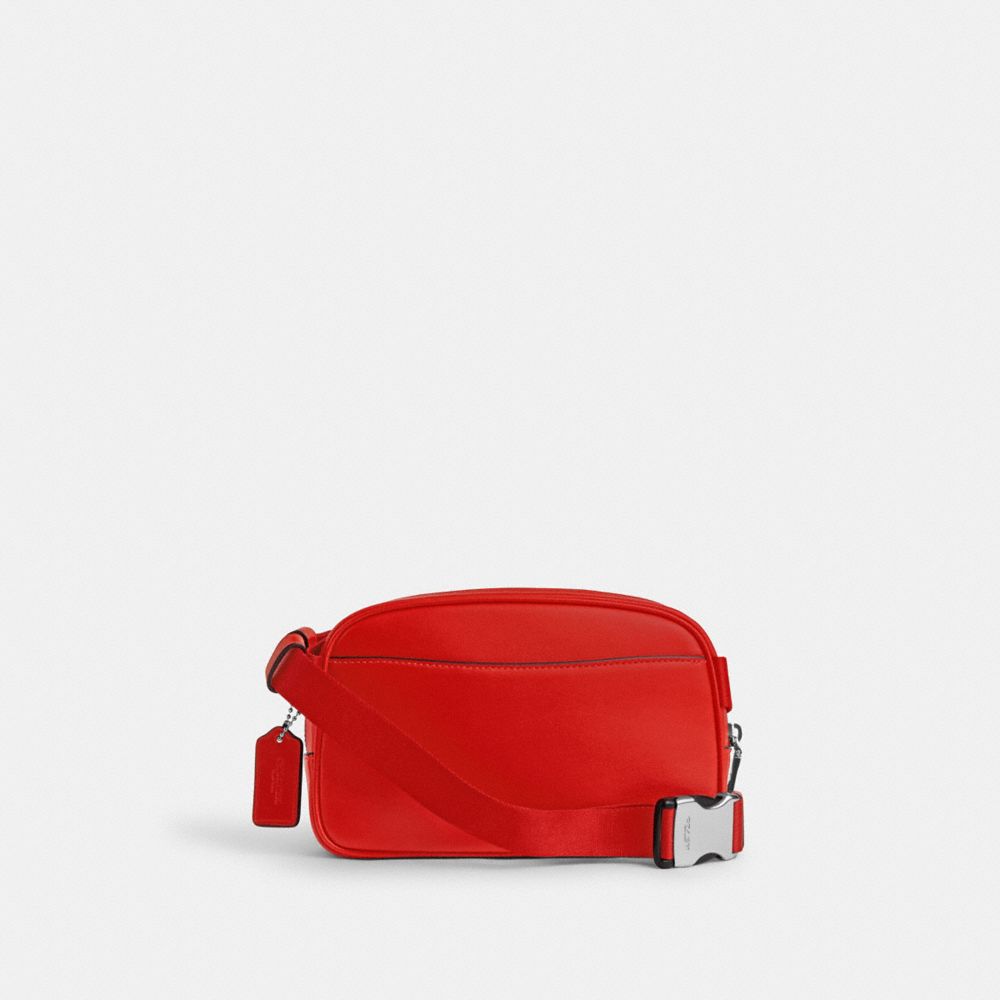 COACH®,SAC CEINTURE PACE,Cuir,Argent/Rouge Miami,Back View