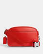 COACH®,PACE BELT BAG,Leather,Small,Silver/Miami Red,Back View