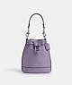COACH®,MINI BUCKET BAG,Leather,Small,Silver/Light Violet,Front View