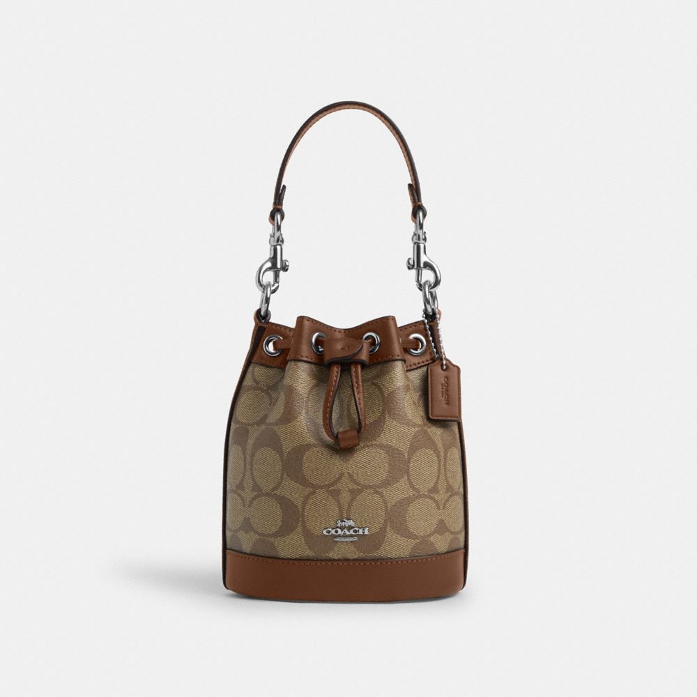 Mini Bucket Bag In Signature Canvas