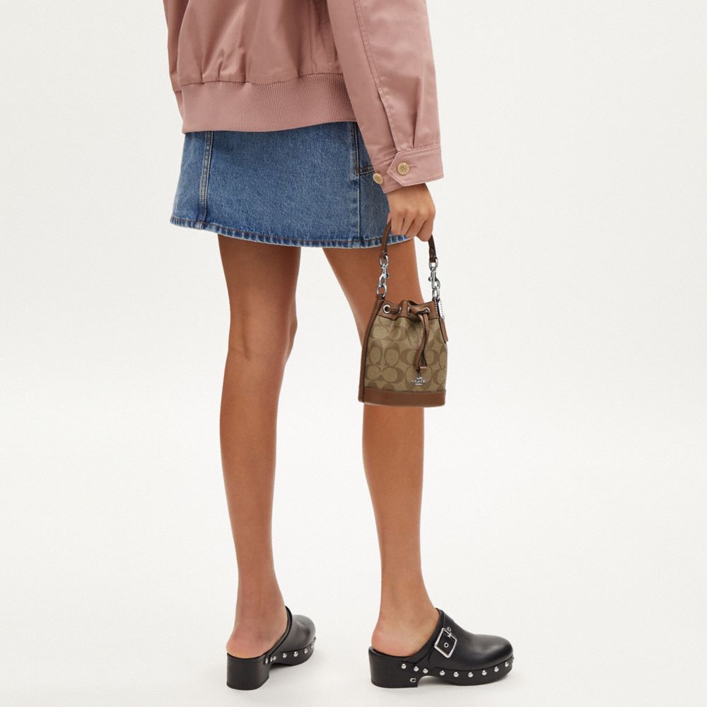 COACH®,Mini Bucket Bag In Signature Canvas,,Detail View