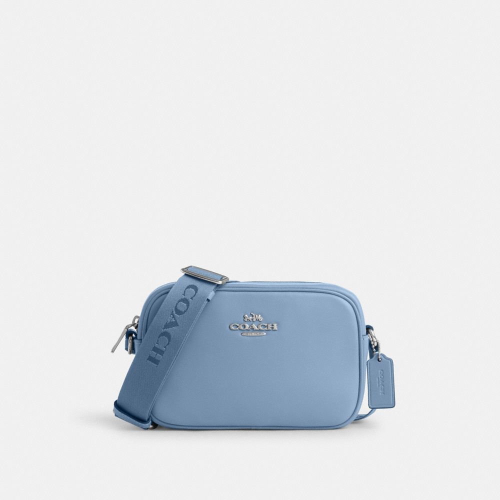 COACH®,MINI JAMIE CAMERA BAG,Cuir,Argent/Centaurée/Fleur des champs,Front View