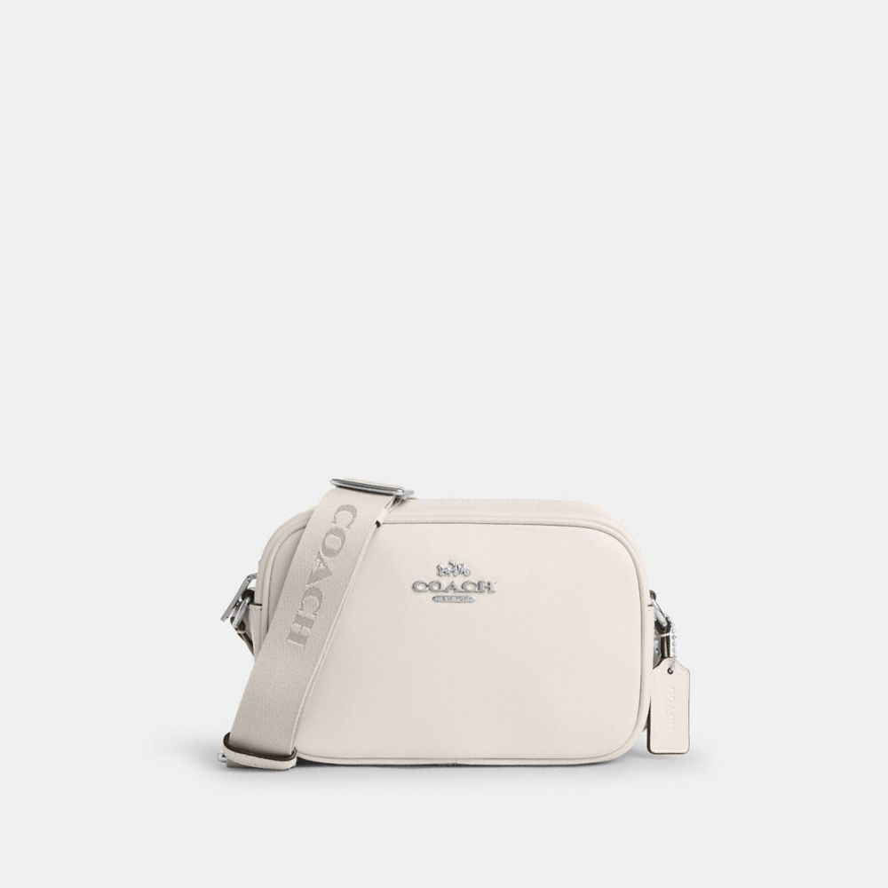 COACH®,MINI JAMIE CAMERA BAG,Cuir,Argent / Craie,Front View