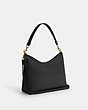 COACH®,LAUREL SHOULDER BAG,Leather,Medium,Gold/Black,Angle View