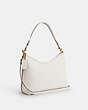 COACH®,LAUREL SHOULDER BAG,Leather,Medium,Gold/Chalk,Angle View