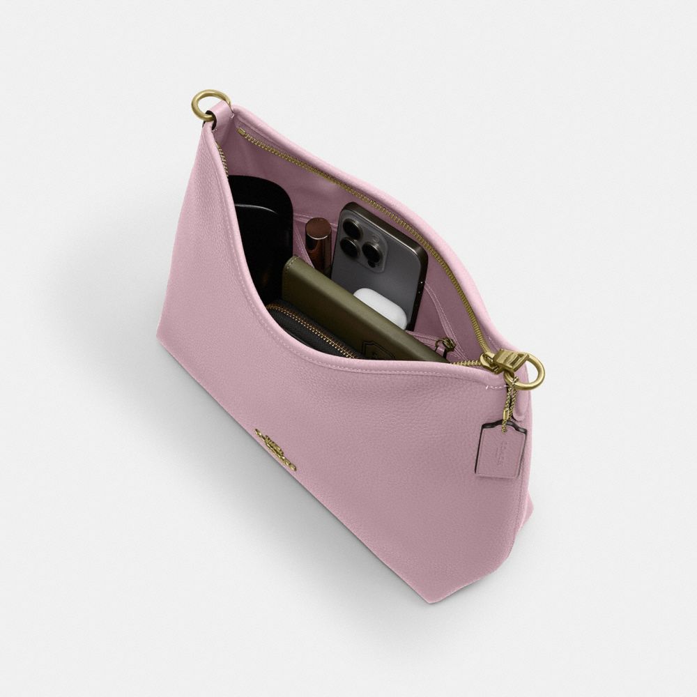 COACH®,Laurel Shoulder Bag,Leather,Hobo,Logo,Gold Metal,Casual,,Inside View,Top View