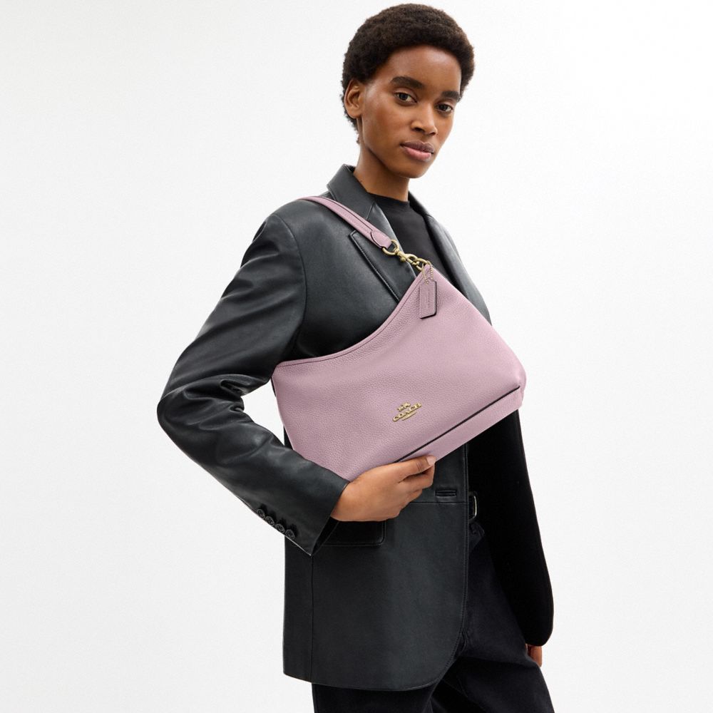 COACH®,Laurel Shoulder Bag,Leather,Hobo,Logo,Gold Metal,Casual,,Detail View