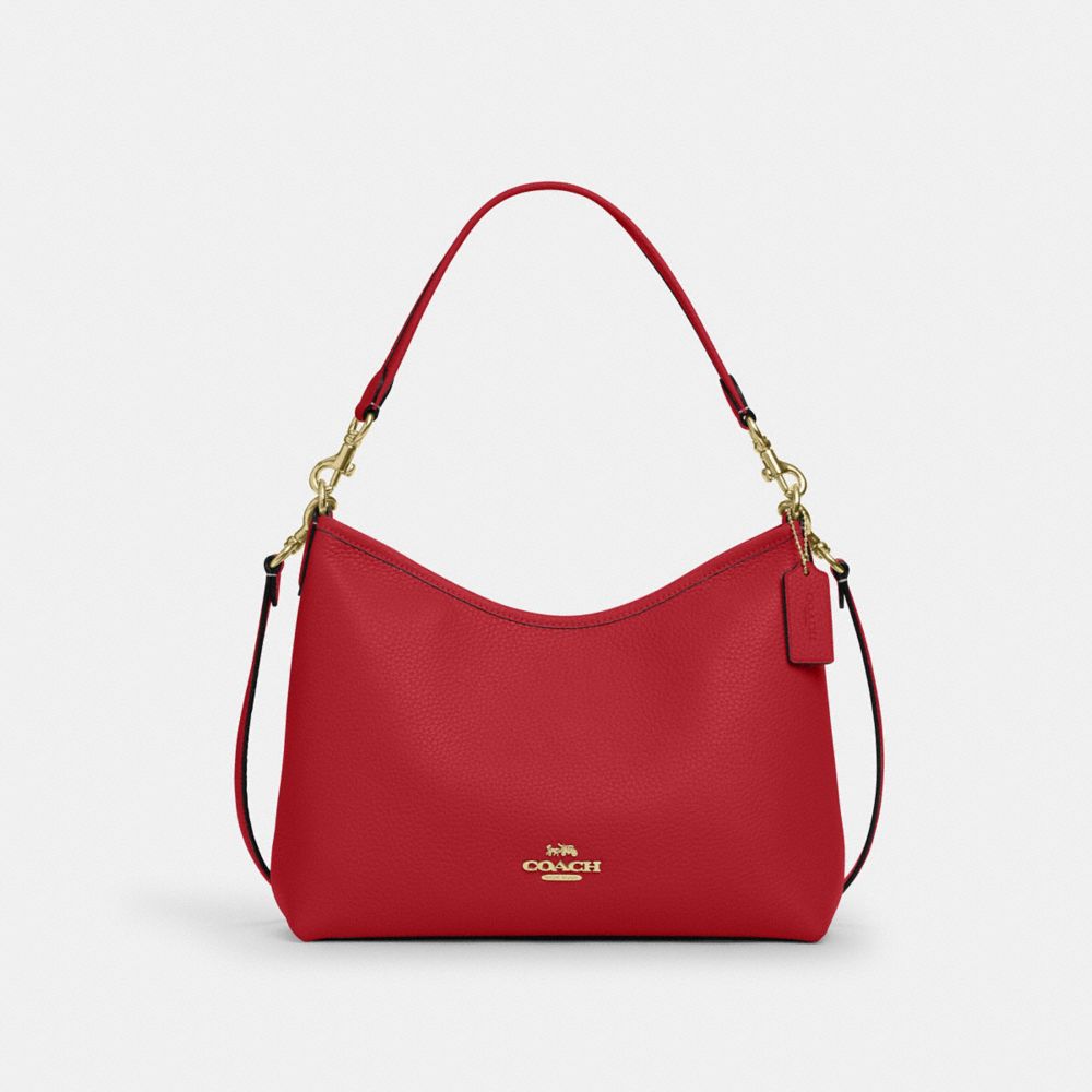 COACH®,Laurel Shoulder Bag,Leather,Hobo,Logo,Gold Metal,Casual,,Front View