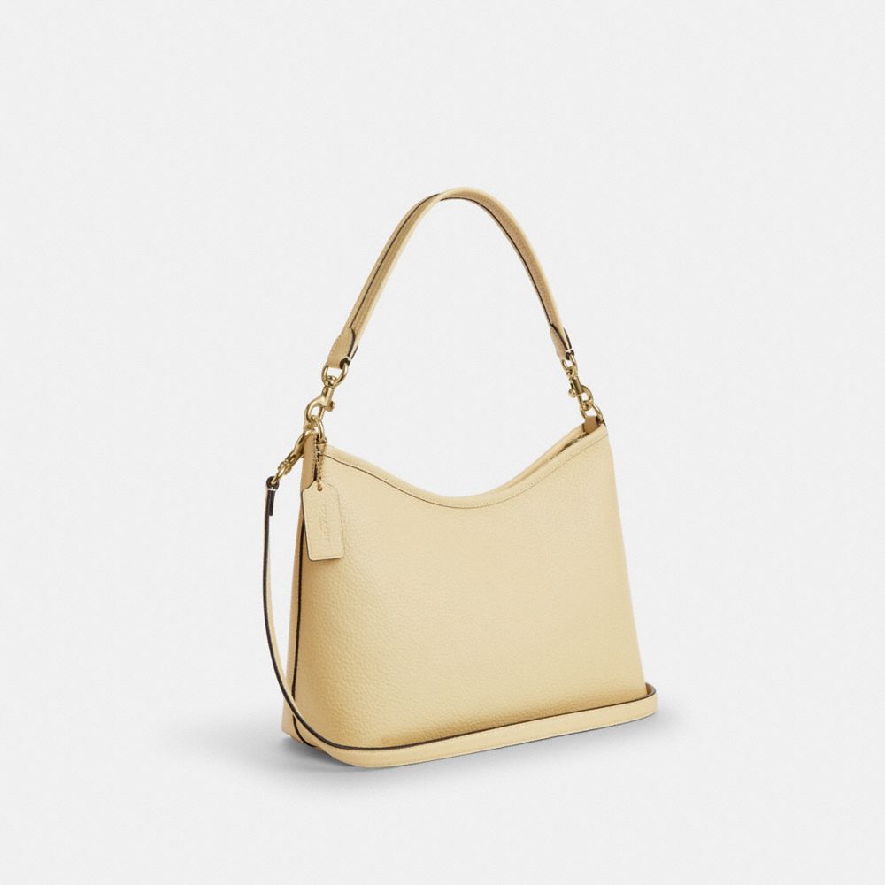 COACH®,Laurel Shoulder Bag,Leather,Hobo,Logo,Gold Metal,Casual,,Angle View