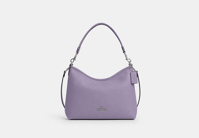 COACH®,LAUREL SHOULDER BAG,Leather,Medium,Silver/Light Violet,Front View