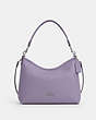 COACH®,LAUREL SHOULDER BAG,Leather,Medium,Silver/Light Violet,Front View