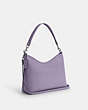 COACH®,LAUREL SHOULDER BAG,Leather,Medium,Silver/Light Violet,Angle View