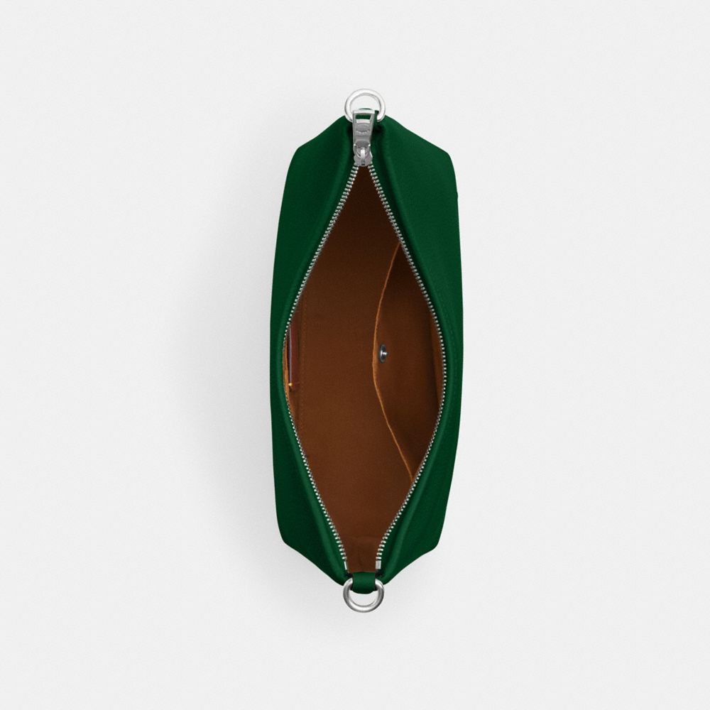 COACH®,Laurel Shoulder Bag,Leather,Hobo,Logo,Gold Metal,Casual,Emerald,Inside View,Top View