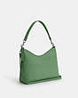 COACH®,LAUREL SHOULDER BAG,Leather,Medium,Silver/Soft Green,Angle View