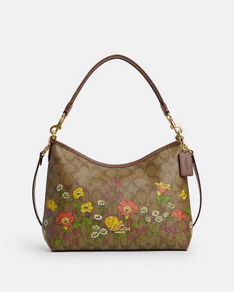 Laurel Shoulder Bag In Signature Canvas With Floral Print