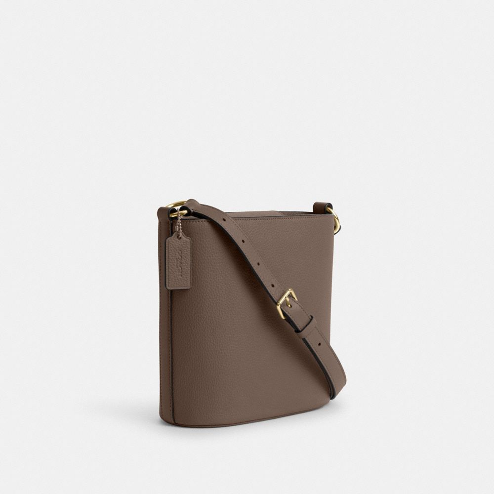 COACH®,SOPHIE BUCKET BAG,Pebbled Leather,Medium,Im/Dark Stone,Angle View