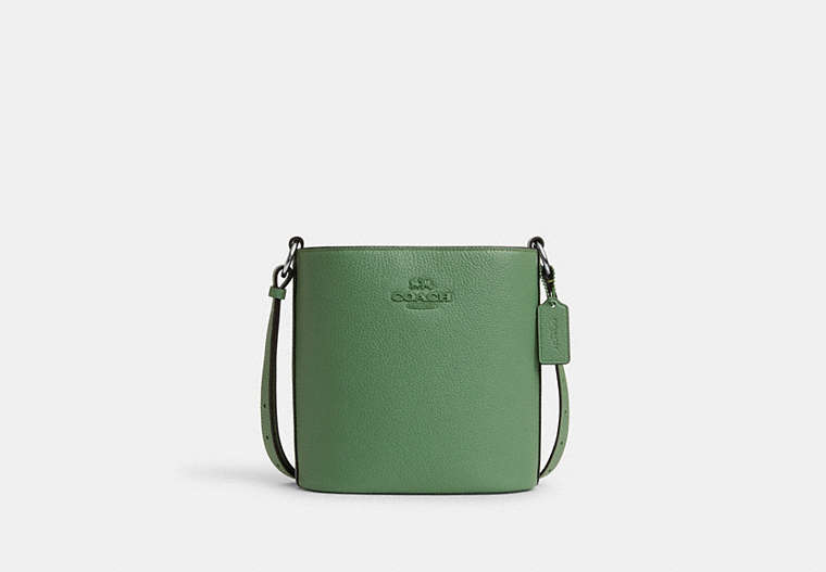 COACH®,SOPHIE BUCKET BAG,Leather,Medium,Silver/Soft Green,Front View