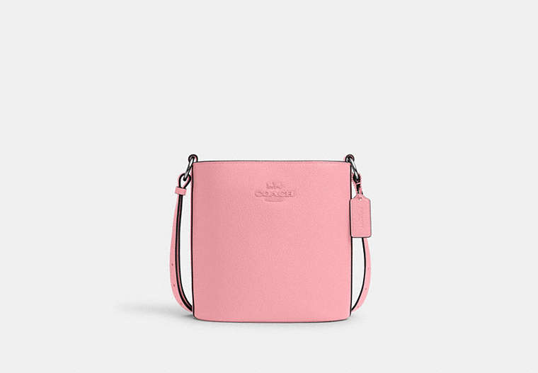 COACH®,SOPHIE BUCKET BAG,Leather,Medium,Silver/Flower Pink,Front View