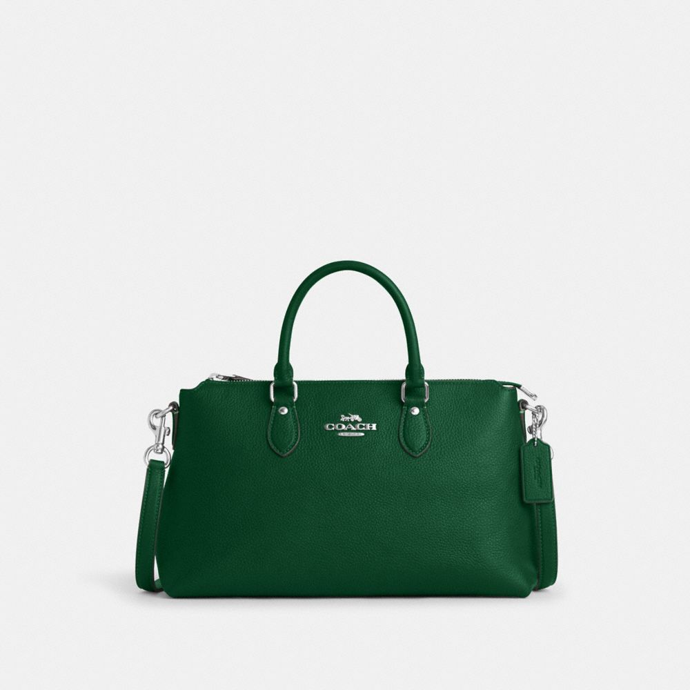 COACH®,Georgia Satchel Bag,Leather,Satchel,Logo,Work,,Front View